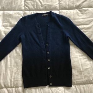 VINCE Cashmere Ombre Dip-Dyed Cardigan Sweater